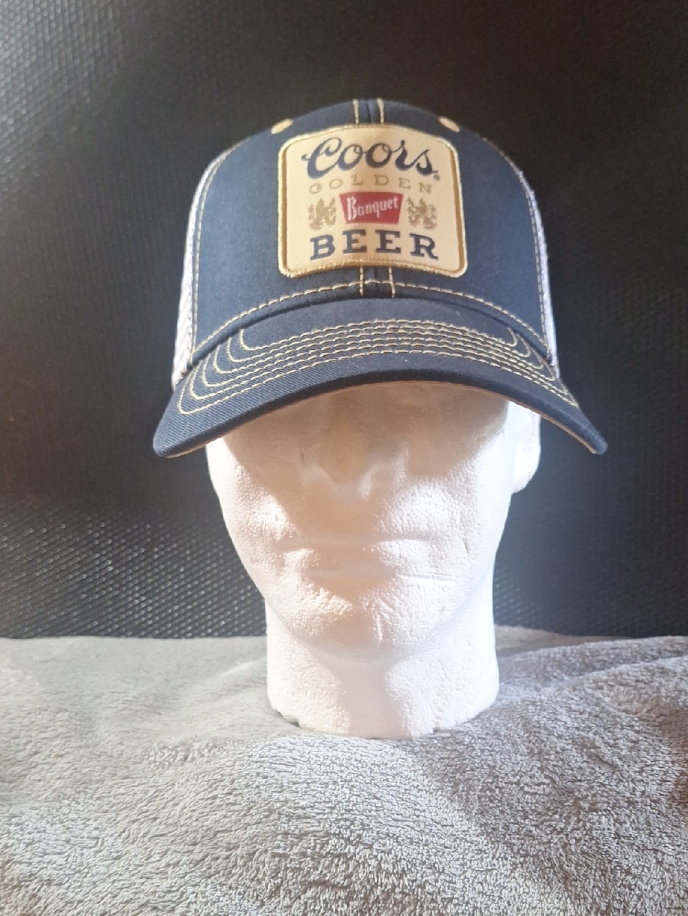 NWT Coors Banquet Beer Trucker Hat - Navy Blue